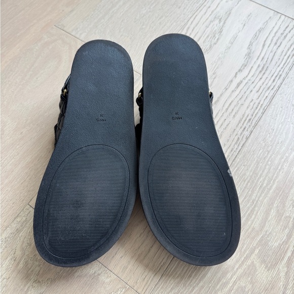Mango Quilted Black Sandals with Gold Studs - Picture 2 of 6